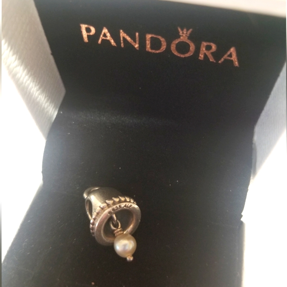 PANDORA Wedding Bell w/Pearl drop Sterling Silver RETIRED-NEW